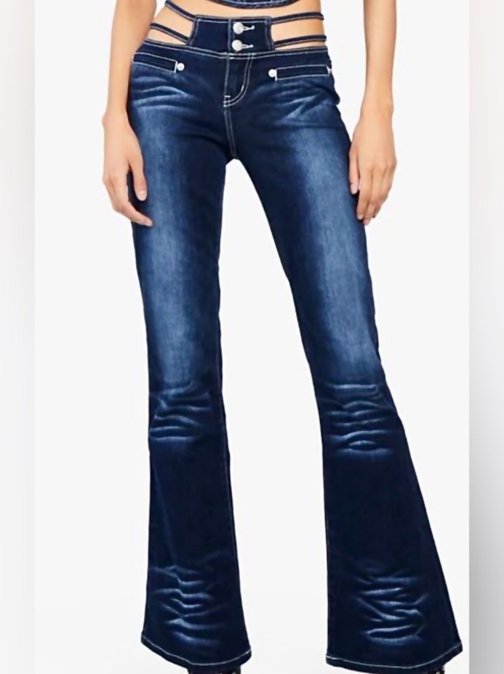 NWT Dolls Kill Generation Kiss Thong Ultra Washed Jeans